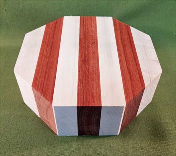 Bowl #399 - Maple & Bloodwood Striped Segmented Bowl Blank ~ 6" x 2" ~ $24.99